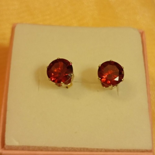 Steel earrings burgundy color new