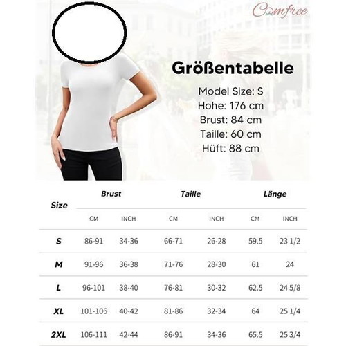 Comfree women's white slim fit t-shirt XL new