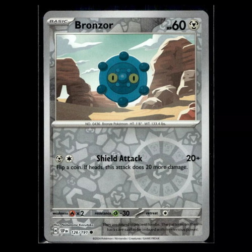 Pokemon TCG Bronzor 126/191 Scarlet & Violet - Surging Sparks Reverse Holo LP καινούργια συλλεκτική κάρτα