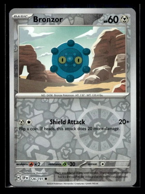 Pokemon TCG Bronzor 126/191 Scarlet & Violet - Surging Sparks Reverse Holo LP καινούργια συλλεκτική κάρτα