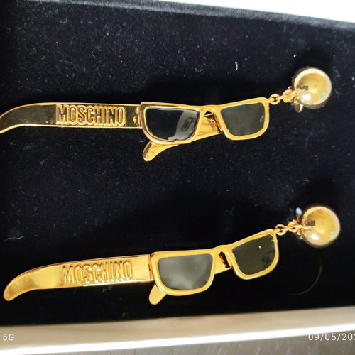 Moschino H&M Statement Earrings New, Gold Tone
