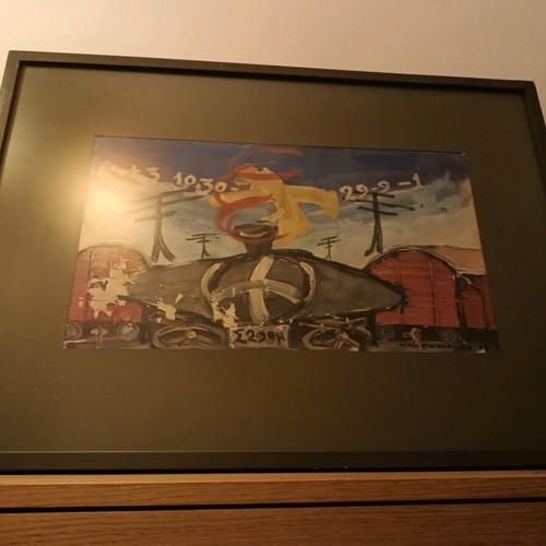 Tempera 1984 by Stelios Mavromatis, new, framed artwork