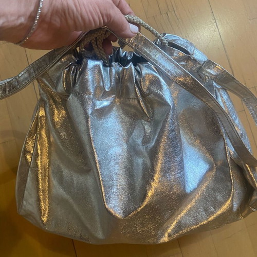 Silver crossbody pouch bag like new