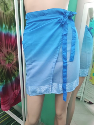 Mini pareo skirt blue one size fits up to XL by Rima Beachwear