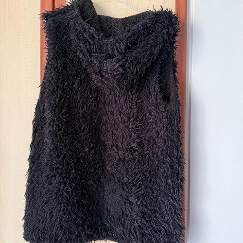 NIKOS ANTIPAS fur vest used, black, size Small