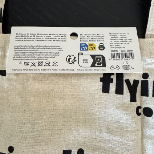 Flying Tiger Copenhagen shoulder bag new, fabric 40x35 cm