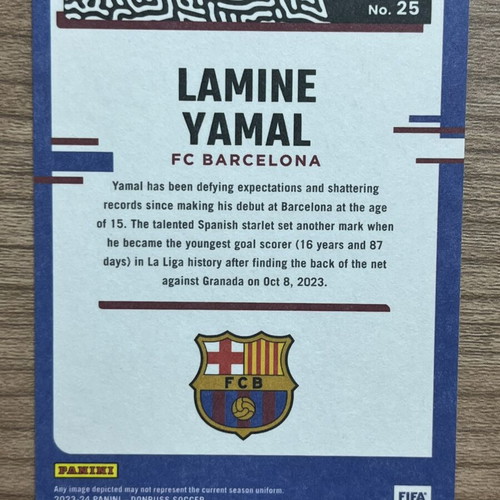 Panini Donruss Soccer The Rookies Lamine Yamal card like new 2023-24