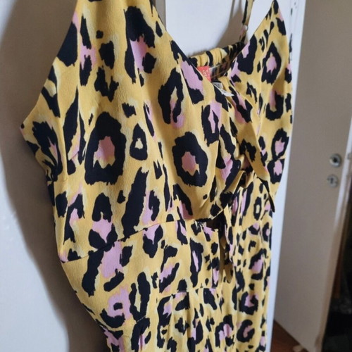 River Island leopard print jumpsuit size 42 like new