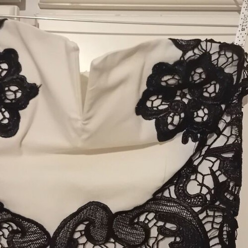 White dress with black lace Paper Dolls like new, size M