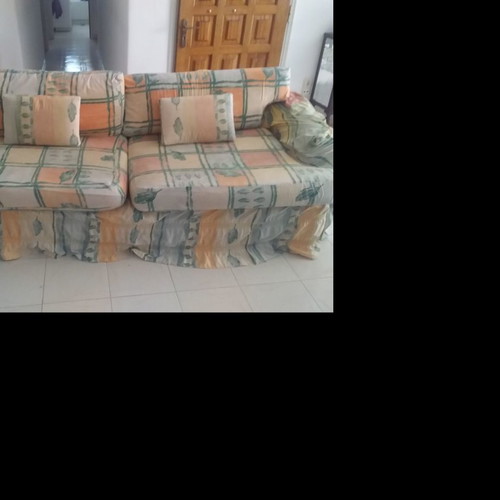 Living room sofas used, fabric set with removable covers