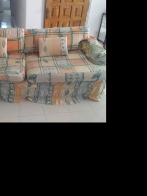 Living room sofas used, fabric set with removable covers