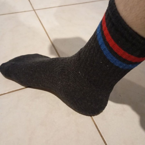 Men's socks new, pack of 5 pairs, cotton, black with stripes