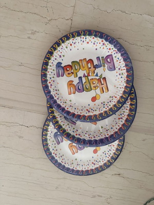 Brainrot party set with Happy Birthday plates and balloons