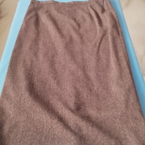 Vintage women's maxi skirt brown mélange wool blend like new