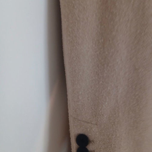 Zara long beige coat with black buttons