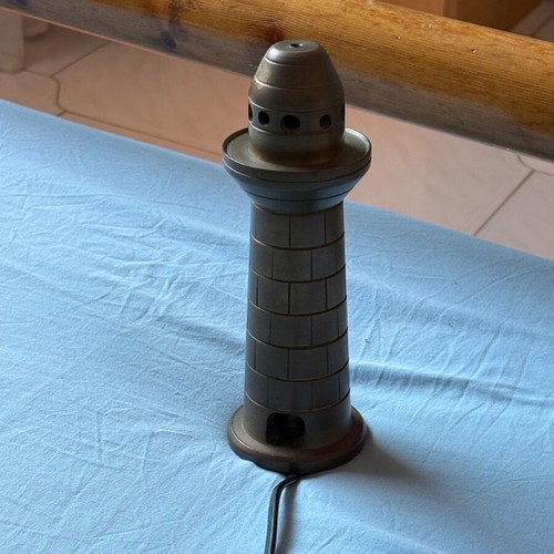 Vintage lighthouse table lamp made of solid bronze, like new