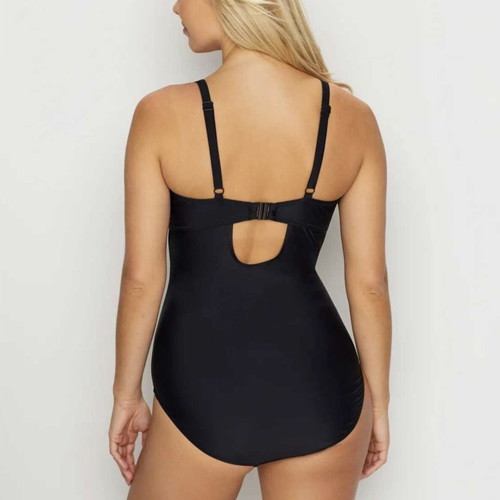 Pour Moi Splash Frill Underwire One-Piece swimsuit new, size 75B, black