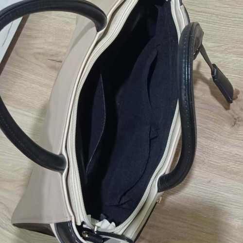 Dorothy Perkins handbag used, beige and black