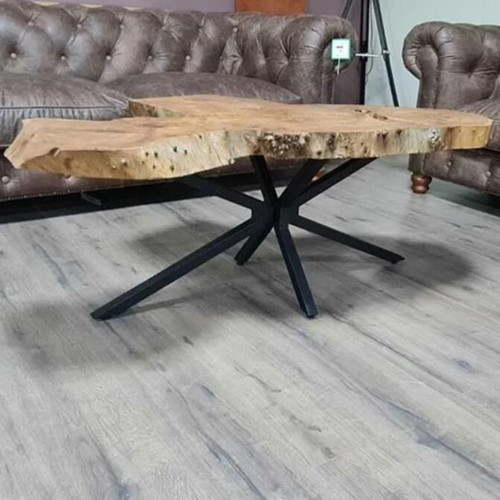 Solid wood coffee table with metal legs new