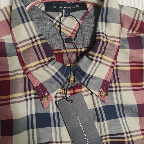 Tommy Hilfiger long-sleeve shirt XL new, blue-white-red