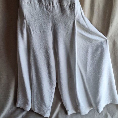BSB White Medium Summer Jumpsuit Culotte with Cut-out Back