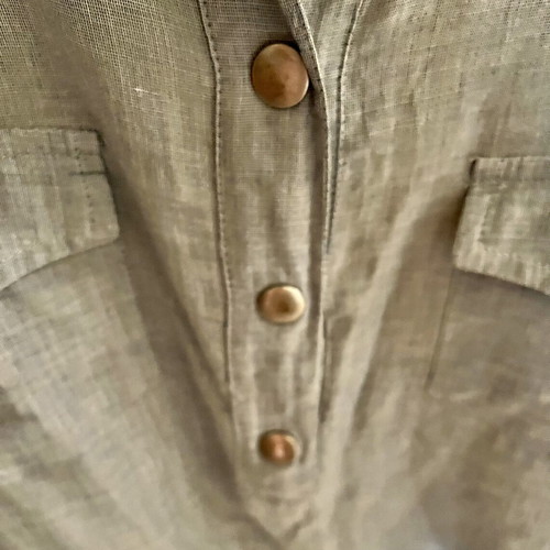 Marks & Spencer women's linen shirt tunic used, grey-blue