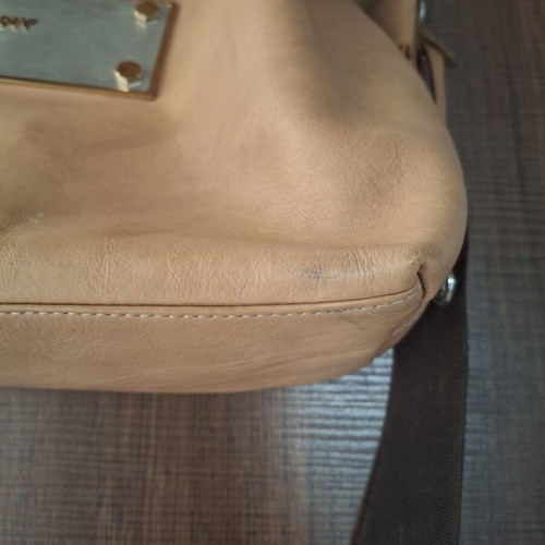 DKNY leather large beige bag used with crossbody strap