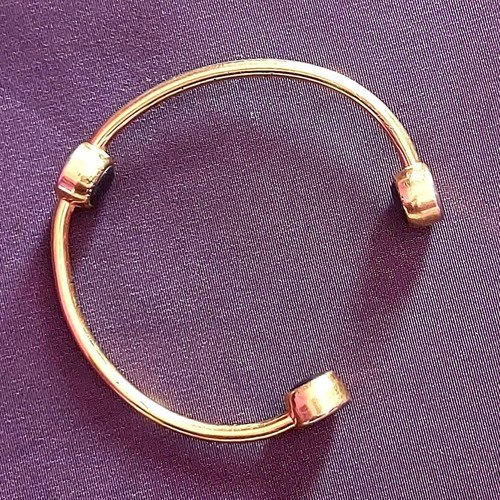 Gold bracelet used vintage 70s solid gold-plated steel
