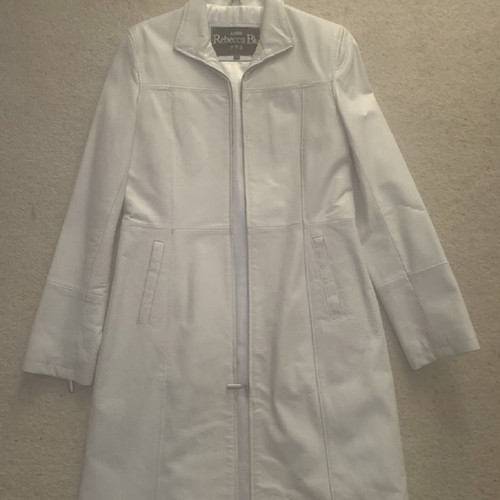 Rebecca Blu leather coat new, size small, white
