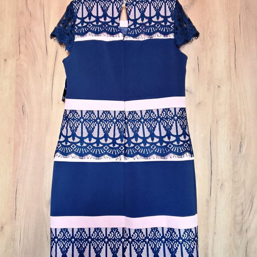 Midi dress with lace new, Assy Fashion, size 5XL, blue and pink