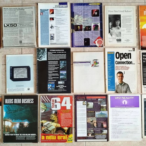 Foreign science and technology magazines used, pack of 28, 1995-1997, no cover