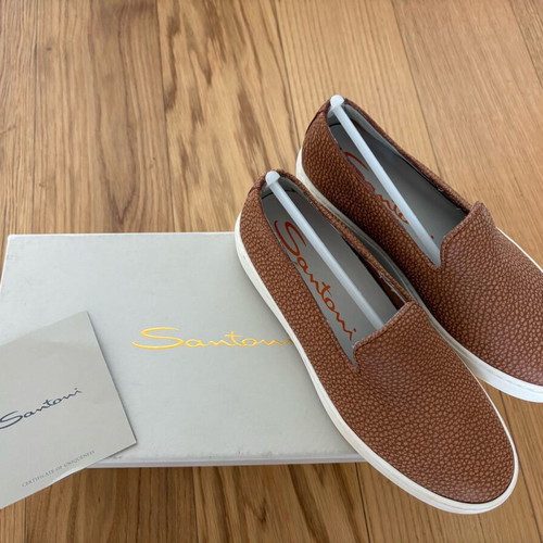 Santoni slip on new camel color, size 36