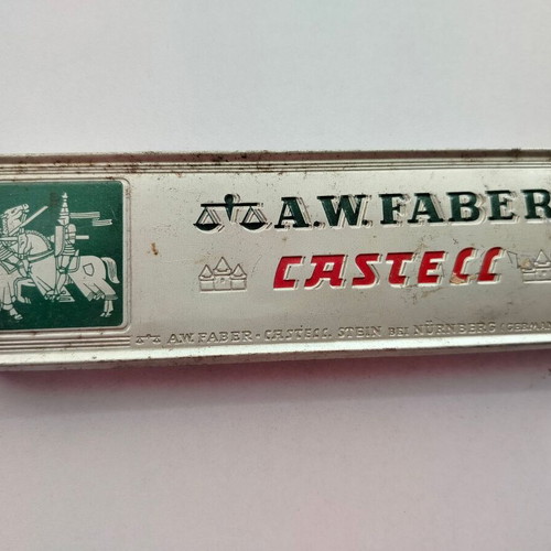 Old tin pencil box A.W. FABER-CASTELL used, empty