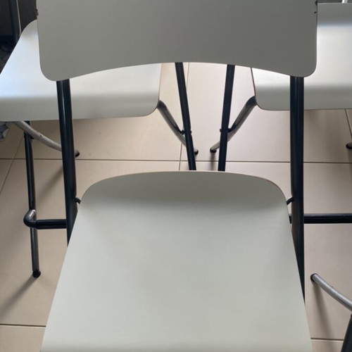 IKEA bar stools set of 4, white with metal frame