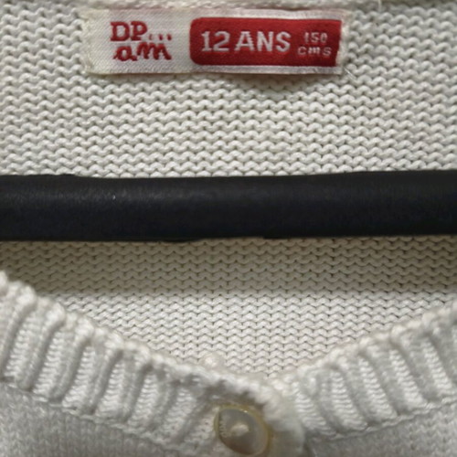 Girls' cardigan size S white, like new, for 12 years old