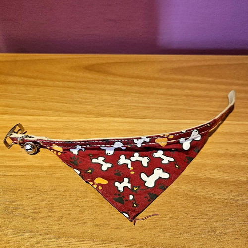 Dog bandana like new, red with bell for small dogs