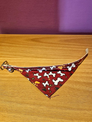 Dog bandana like new, red with bell for small dogs