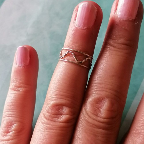 Silver 925 Foot Ring with Braided Design new