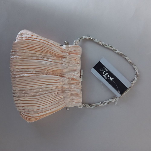 Evening satin bag embroidered with beads new