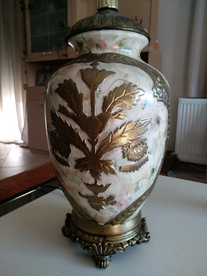 Collectible vintage Chinese lamp used without lampshade