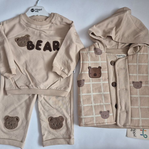 Cotton Baby Boy Clothing Set Three Pieces with Bears New