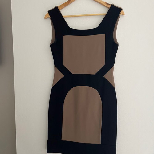 Anna riska winter dress like new, beige-black, small