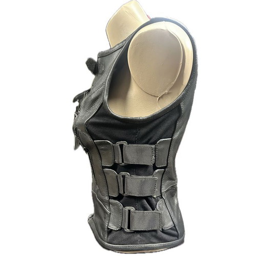 Women's motorcycle vest black Roader new, genuine cow leather