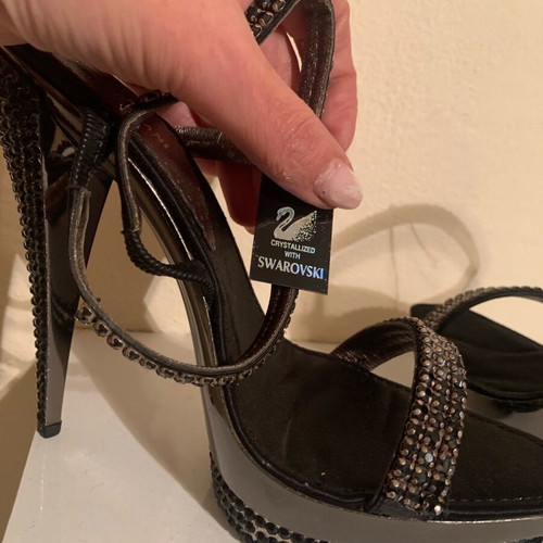 Artisti Romani sandals with black Swarovski, new, size 37