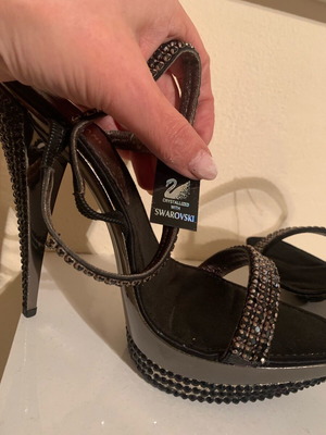Artisti Romani sandals with black Swarovski, new, size 37