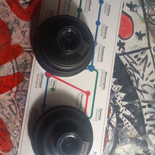 Gas Mask with Red Frame and Replacement Filters