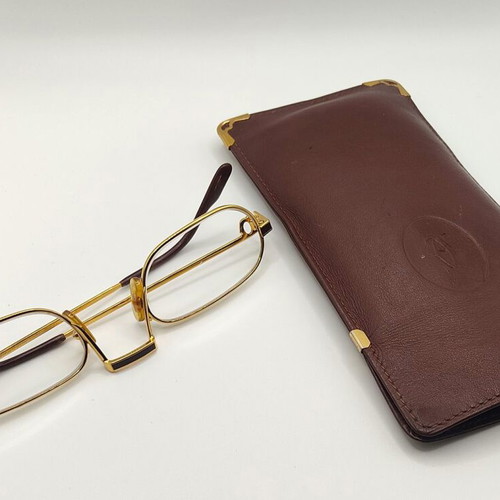 Cartier Vintage Demi Lune Gold Lacquer 22kt Glasses Used
