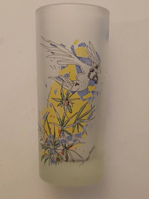 Collectible glass with Dimitris Mytaras signature like new