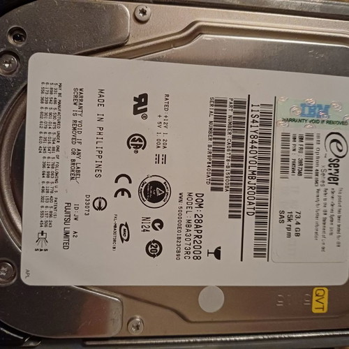 IBM Option hard drive 73.4GB 15k rpm SAS used