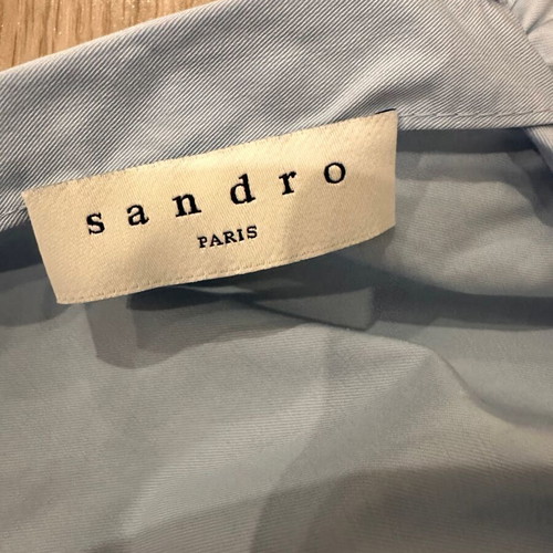 Sandro Paris jumpsuit cotton like new, size 40, white and blue